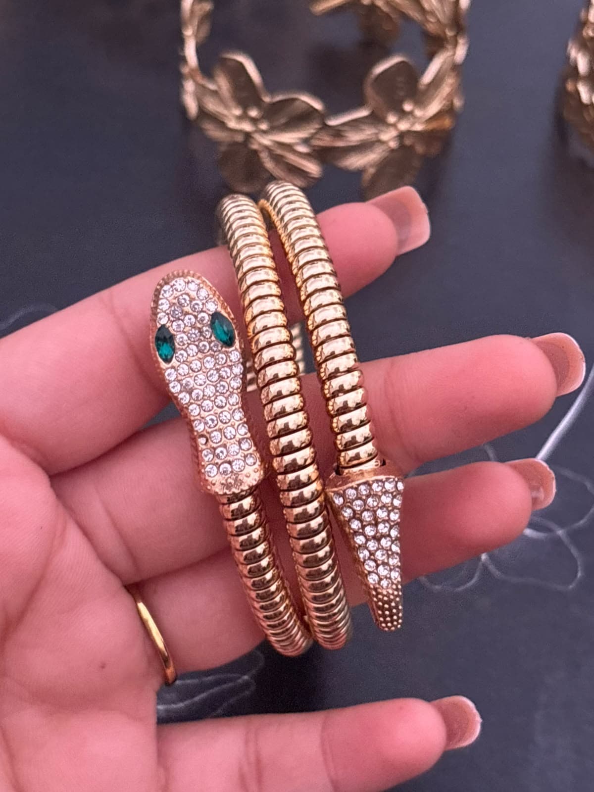 Emerald Serpent Cuff