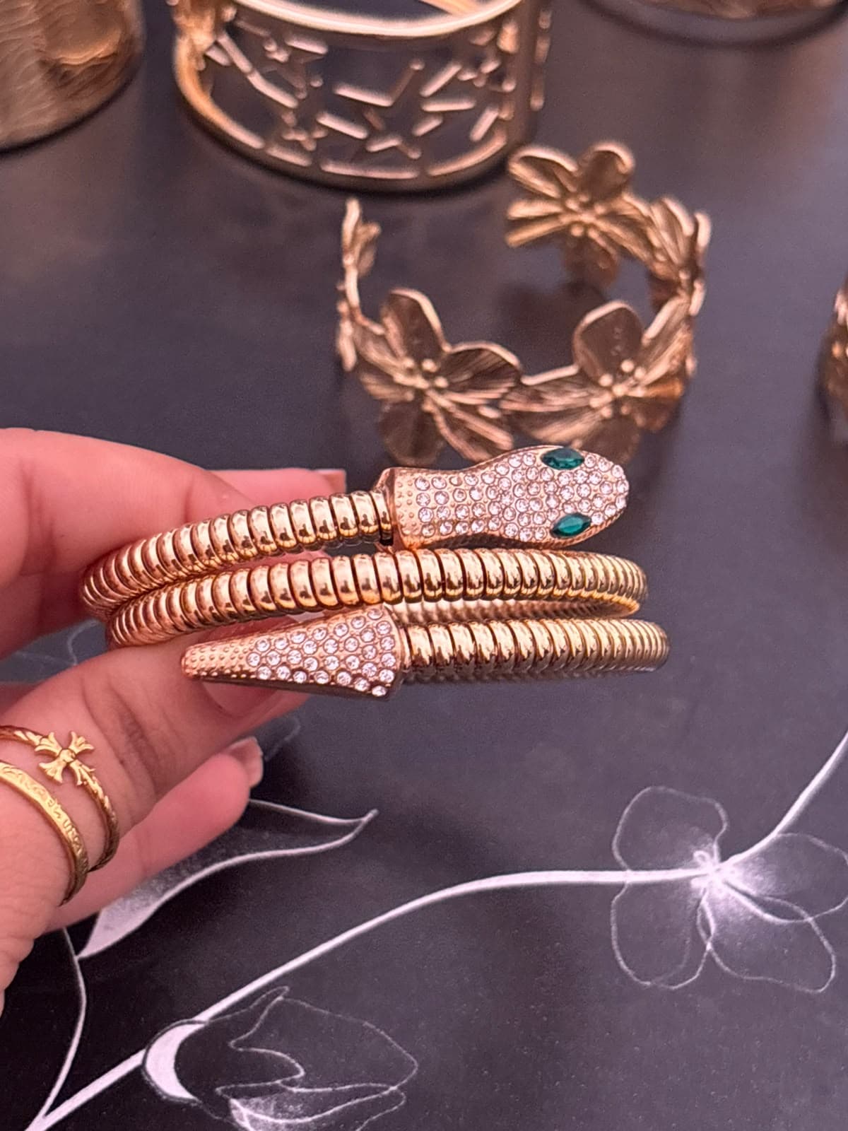 Emerald Serpent Cuff thumbnail 3