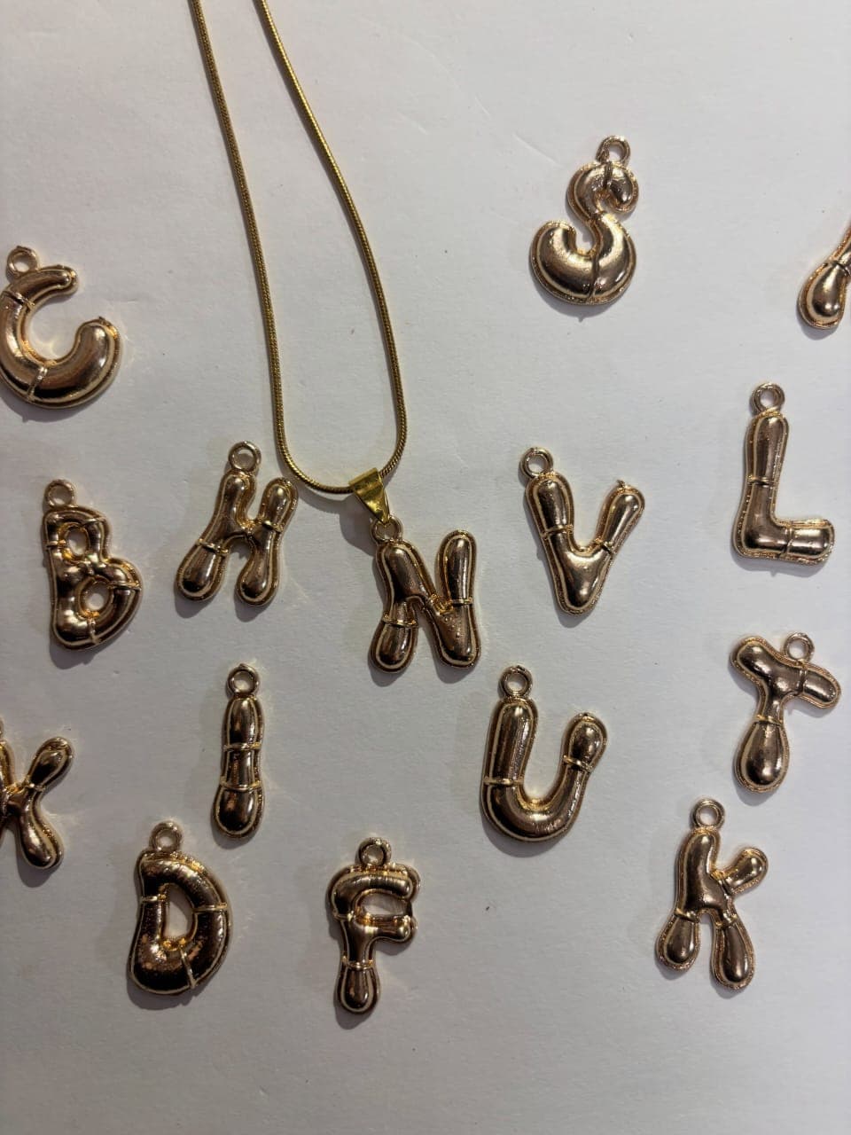 Golden initial letters necklace thumbnail 2